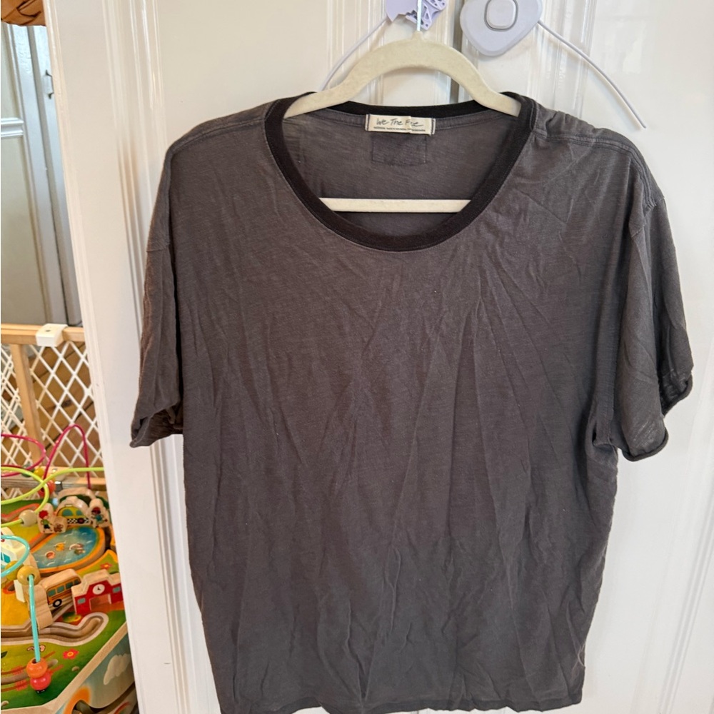 We The Free Charcoal Crew Neck Top